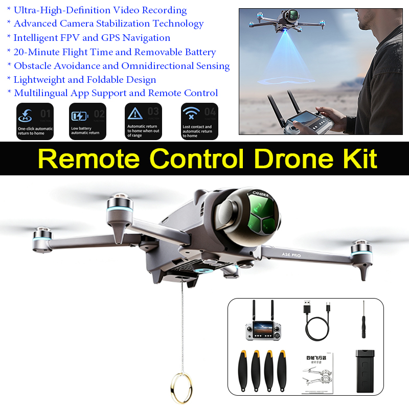 Drone Gps Mount - 4,5 inç Büyük Ekranlı Uzaktan Kumandalı,